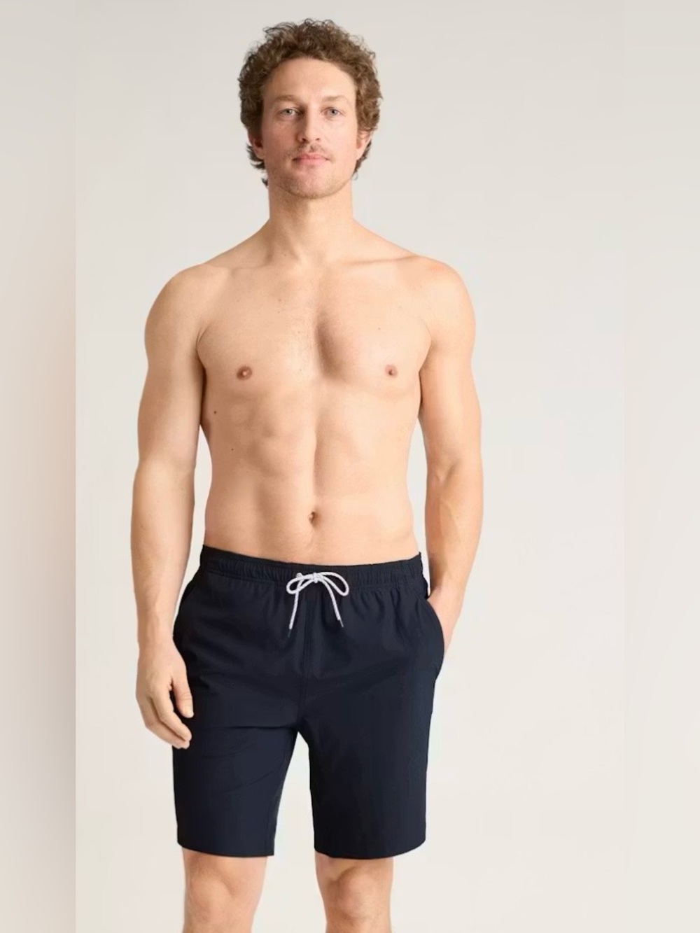 Bonobos Navy Swim Trunks with White Drawstring